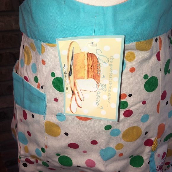 ✨NWT✨Moda Home Half Apron Cupcake Birthday Pattern with Pocket - Picture 8 of 8